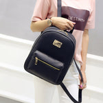Simple PU Leather Backpack