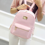 Simple PU Leather Backpack