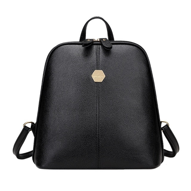 Simple Solid Color Leather Shoulder Bag