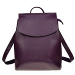 Fashion Leather Solid Color Backpack