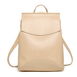 Fashion Leather Solid Color Backpack