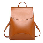 Fashion Leather Solid Color Backpack