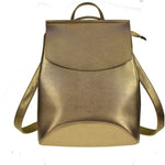 Fashion Leather Solid Color Backpack