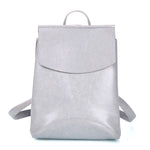 Fashion Leather Solid Color Backpack