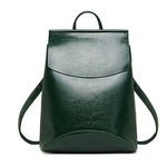 Fashion Leather Solid Color Backpack