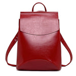 Fashion Leather Solid Color Backpack