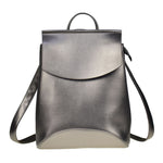 Fashion Leather Solid Color Backpack