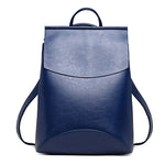 Fashion Leather Solid Color Backpack