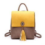 Leather Top Handle Bag with Tassel