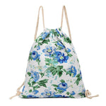 Flower Print Canvas Drawstring