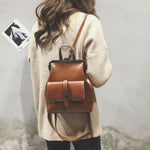 PU Leather Retro Hasp Backpack