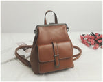 PU Leather Retro Hasp Backpack