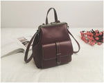 PU Leather Retro Hasp Backpack