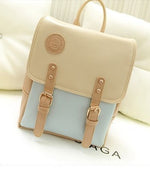 Stylish Vanilla PU Leather Backpack
