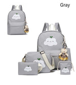 Nylon 4pc Set with Cute Cloud Printing