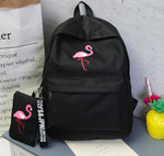 Flamingo Embroidery Backpack