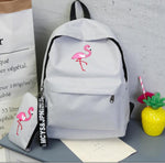 Flamingo Embroidery Backpack
