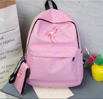 Flamingo Embroidery Backpack