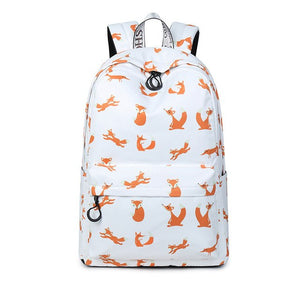 Fox Pattern Printing Bagpack