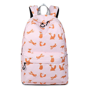 Fox Pattern Printing Bagpack